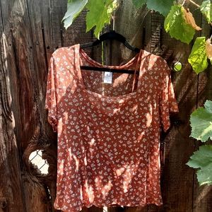 Square neck mesh top